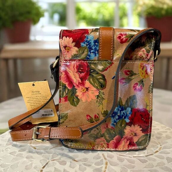 Patricia Nash Anthropologie Cascina Small Crossbody Vintage Victorian Rose NWT - Picture 6 of 16